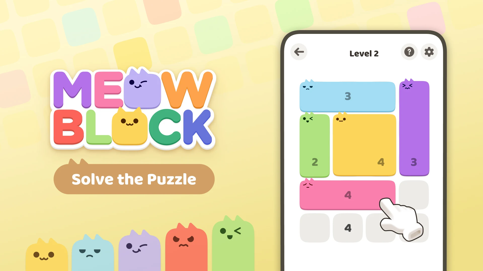 GridPaw mobile game — Shikaku puzzle on phone